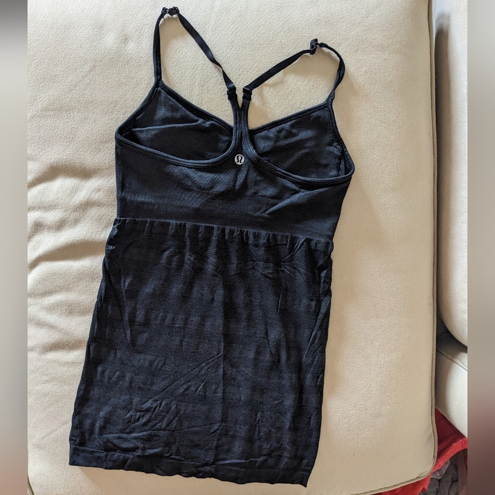 Black Lululemon tank 6 black striped
